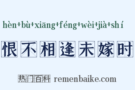 恨不相逢未嫁时是什么意思的图片